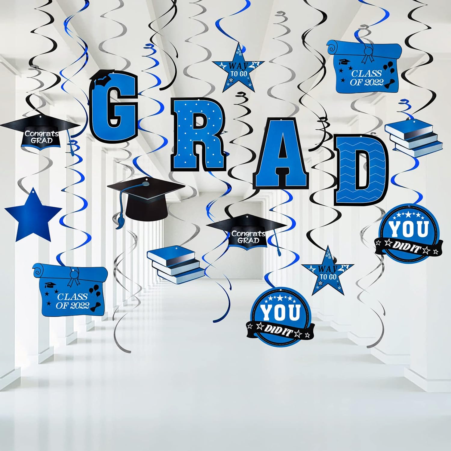 Buy Graduation Party Decorations 2022 Blue, 38 Pcs Graduation Party