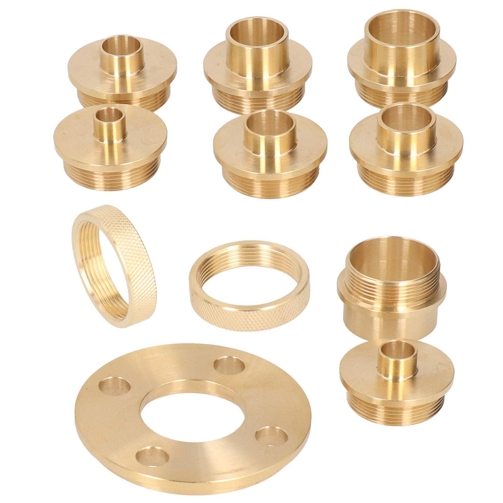 11 Stück/Set Messing Router Template Guide Set Router Guide Kit mit Kontermutter Adapter Router Zubehör von Messing für Reinigungsarbeiten