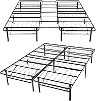 Vista 1 de BestComfort Base de cama de plataforma Queen o King, base de colchón plegable 2 en 1 con espacio libre de 14 pulgadas desde el suelo, montaje sin