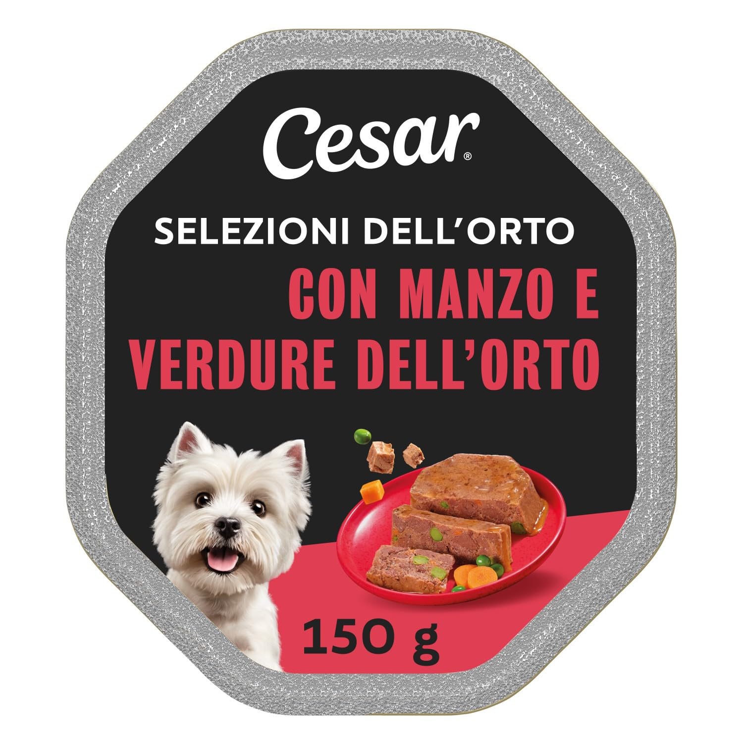Cesar Selezioni dell'Orto Cibo per Cane con Manzo e Verdure 150 g 14 Vaschette