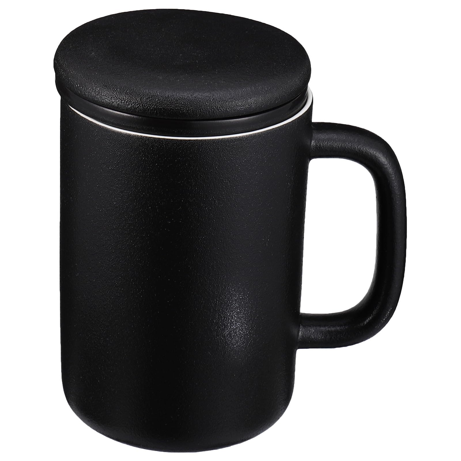 VALICLUD Taza de Cerámica para Té Infusor y Tapa, Capacidad 400ml, Diseño Sencillo y Moderno, Adecuado para Infusiones en Oficina o Casa
