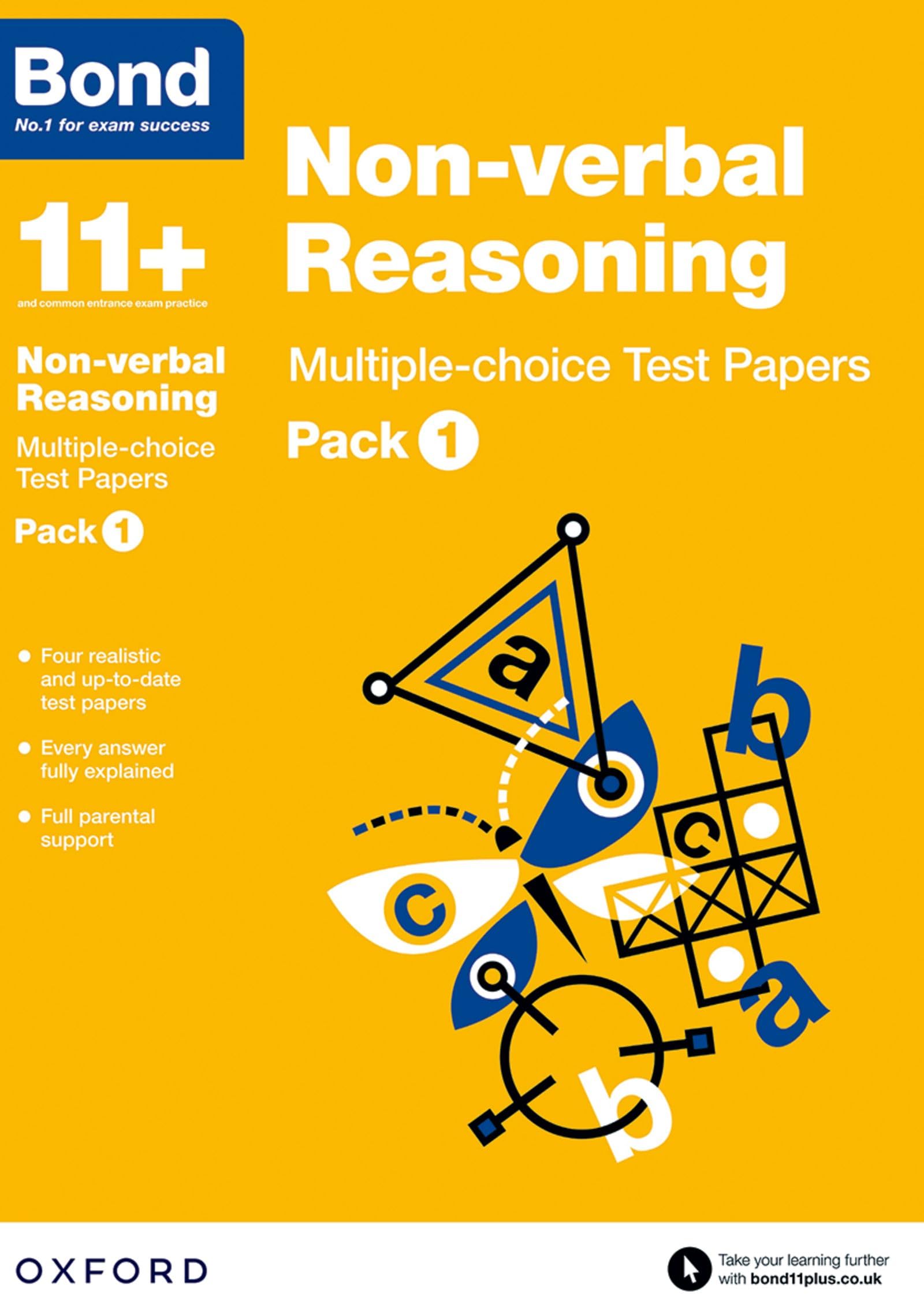 Bond 11+: Non-verbal Reasoning Multiple-choice Test Papers: Pack 1