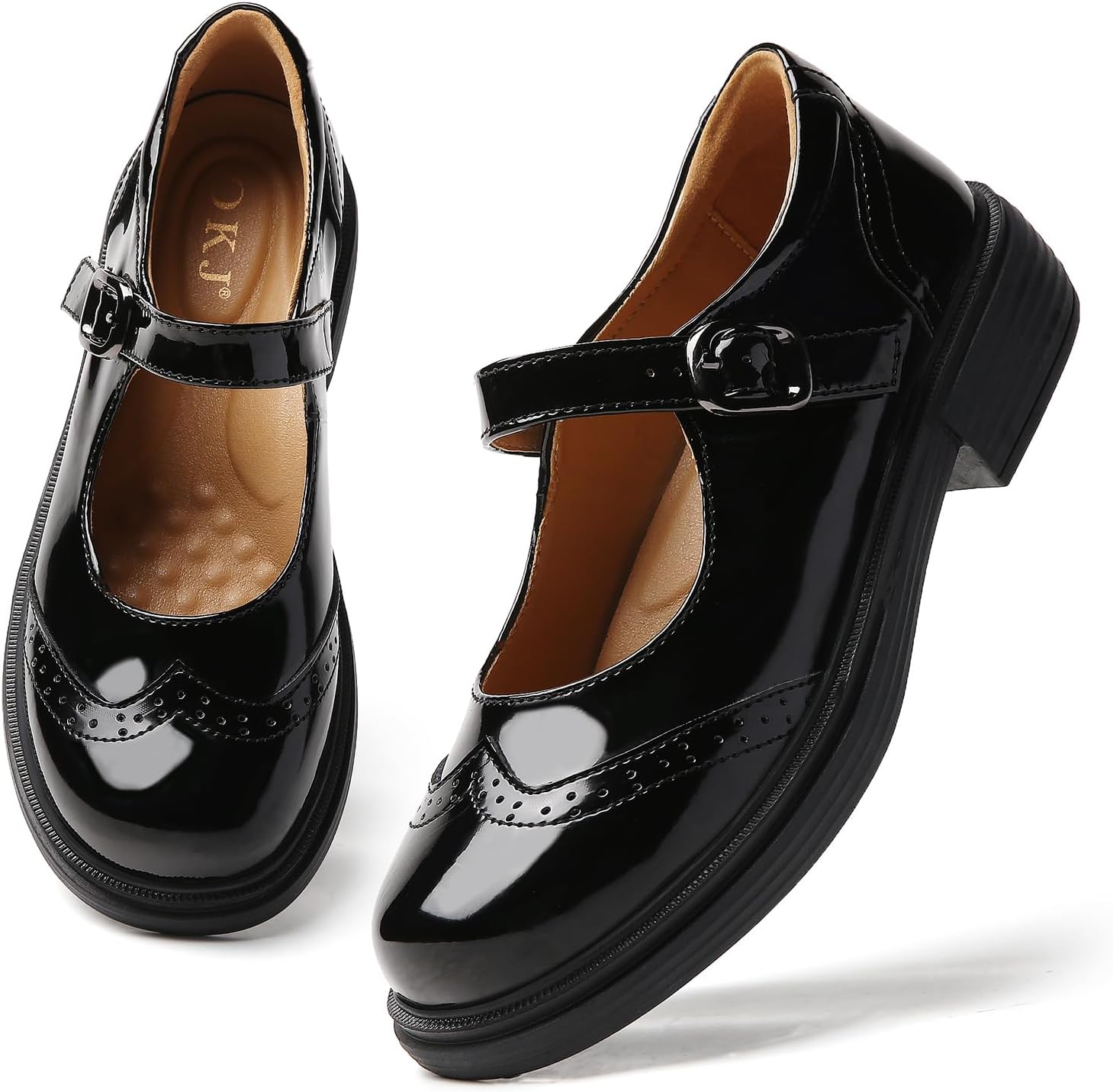 OKJ Mary Jane Shoes Women Flat Maryjane Black Mary Janes Comfortable Flats Dressy Casual School Cute Non Slip Work Shoes - Image 5