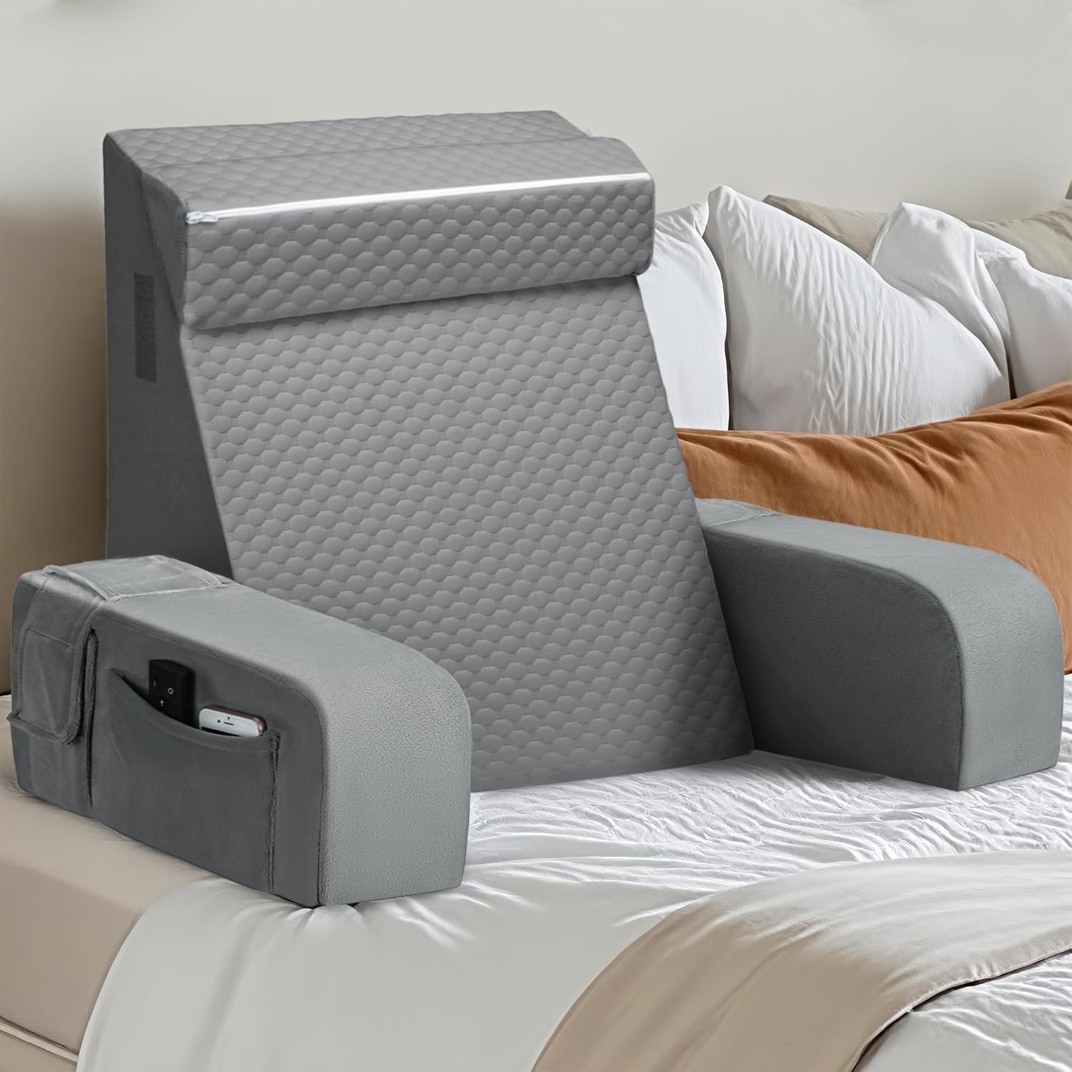 Reading Pillow for Sitting in Adult, Back Pillow for Bed Sitting up, Reading Rest Pillows for Watching TV/Gaming/Resting in Bed, Couch or Floor, Large