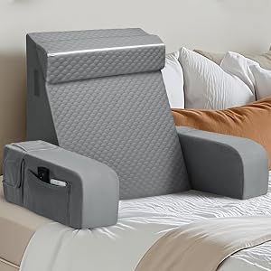Reading Pillow for Sitting in Adult, Back Pillow for Bed Sitting up, Reading Rest Pillows for Watching TV/Gaming/Resting in Bed, Couch or Floor, Large