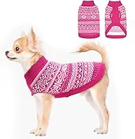 Vista 25 de HOMIMP Suéter de rombos para perros - Ropa cálida de invierno para cachorros, abrigo suave, suéter feo para perros pequeños, medianos y grandes, Azul
