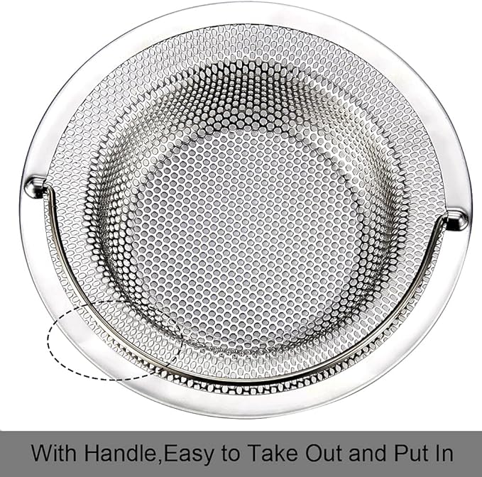 Colador para Fregadero de Cocina, 2 Unidades, 4.5" de Diámetro, Acero Inoxidable miniatura 5