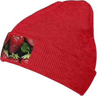Gorro de punto unisex cálido y holgado con diseño de calavera, color rojo fresa
