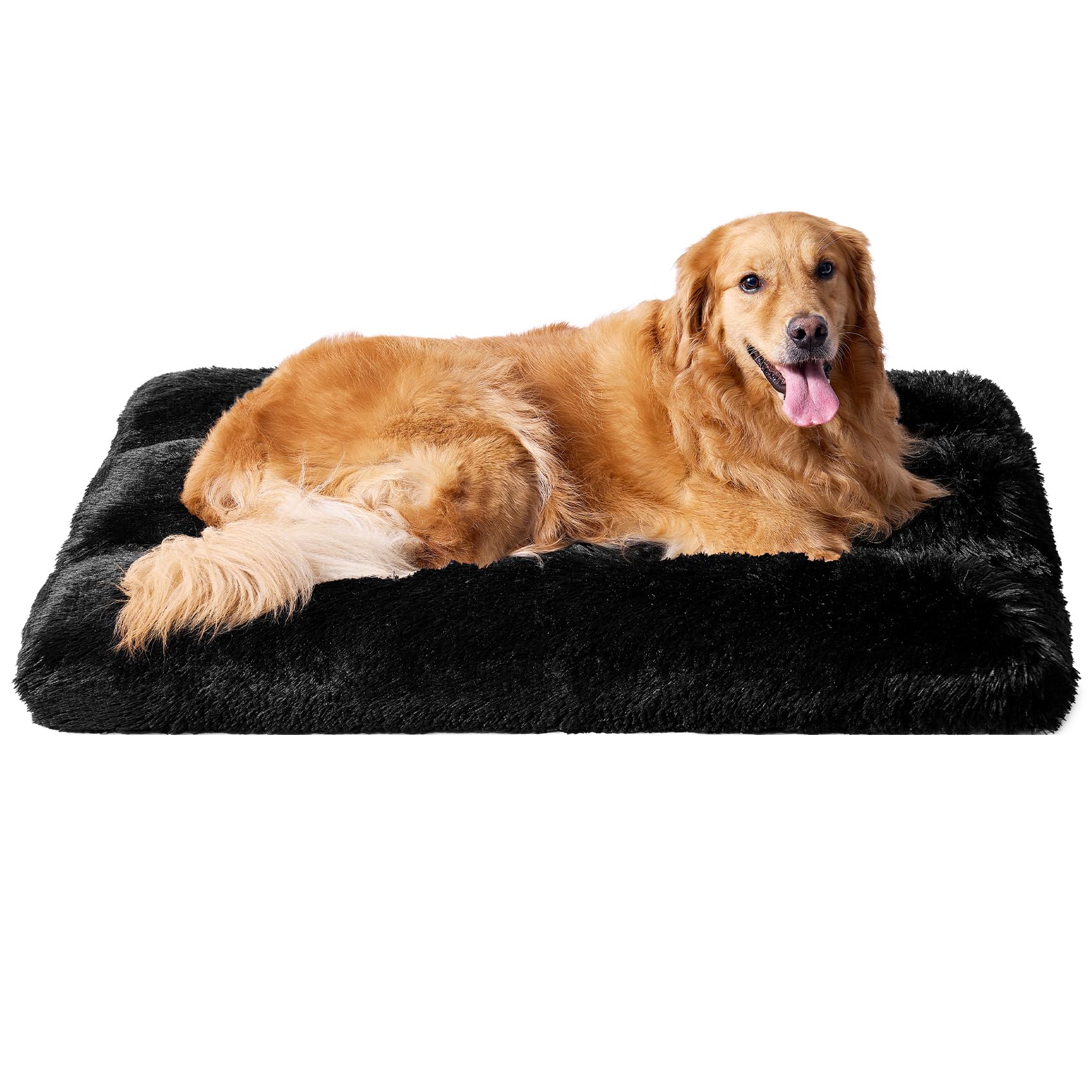 EHEYCIGA XL Calming Fluffy Dog Bed For Extra Large Dog 105x70x9cm, Brown — image 1