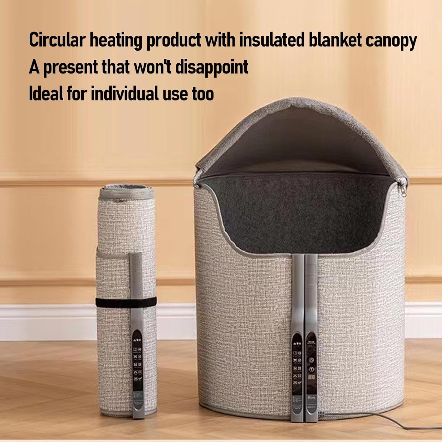 AUNMAS Under Desk Space Heater Portable Foot Warmer with 7 Timer Settings 5 Temperature Levels 720 Circular Heat Coverage for Office Dorm Room Home Use (US Plug 110V)