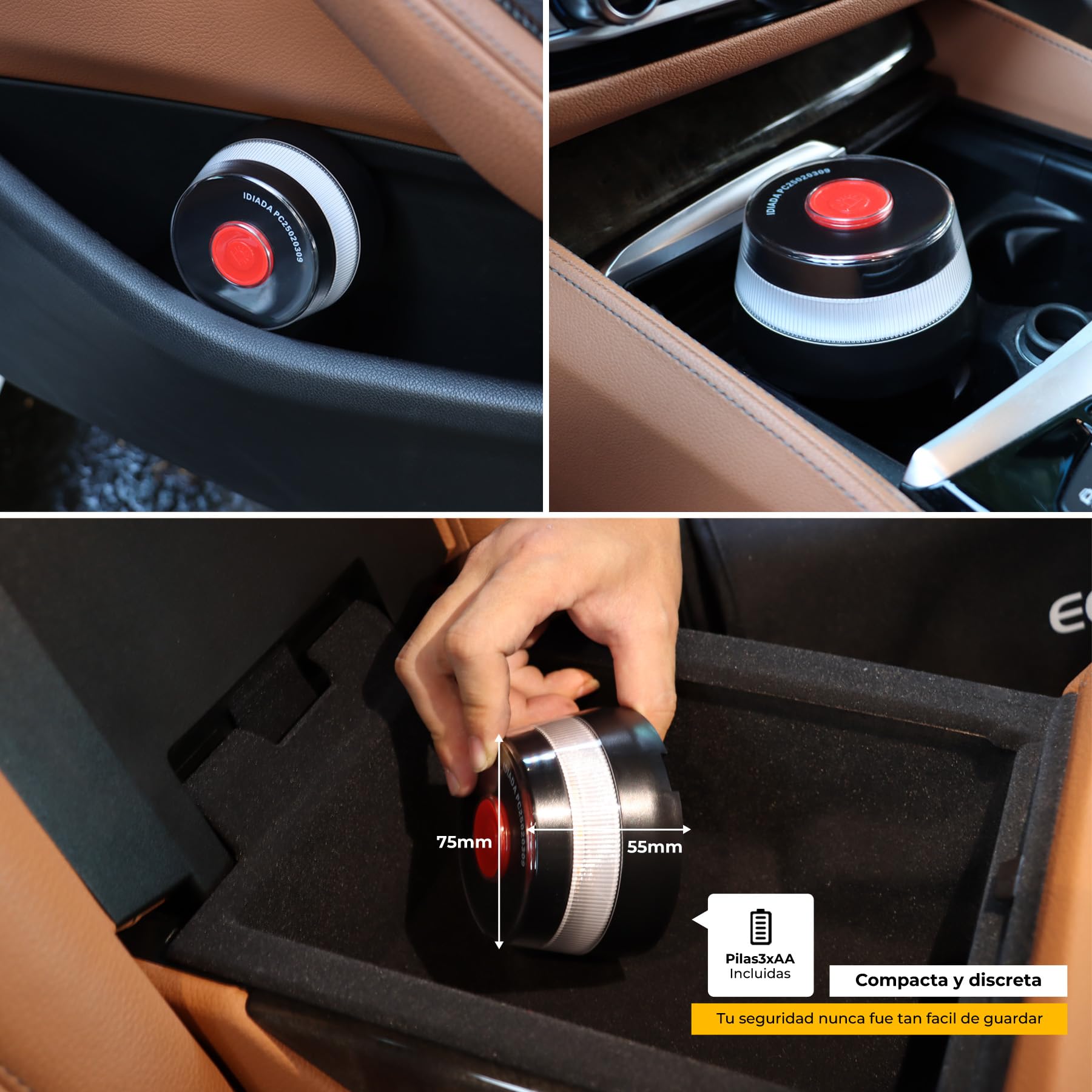 Balise V16 Connectee DGT 3.0 avec GPS et Geolocalisation - Lumiere d'Urgence Homologuee IDIADA, Magnetique, IP54, Visibilite 1km, eSIM 12 Ans de Donnees, Voiture et Moto
