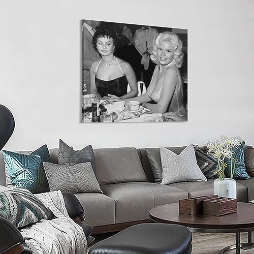 Miniatura 3 de THAELY Sophia Loren - Póster artístico de Sophia Loren Jayne Mansfield para decoración de pared interior, lienzo para dormitorio, sala de estar, 12