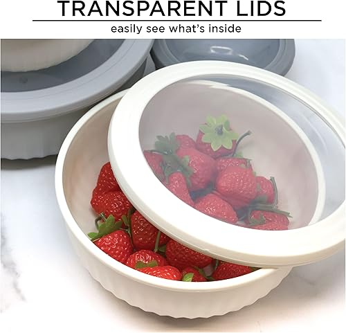 Miniatura 5 de Juego de 4 cuencos para mezclar sin BPA, fáciles de limpiar, cuencos anidables para ahorrar espacio, ideales para cocinar, hornear y preparar,