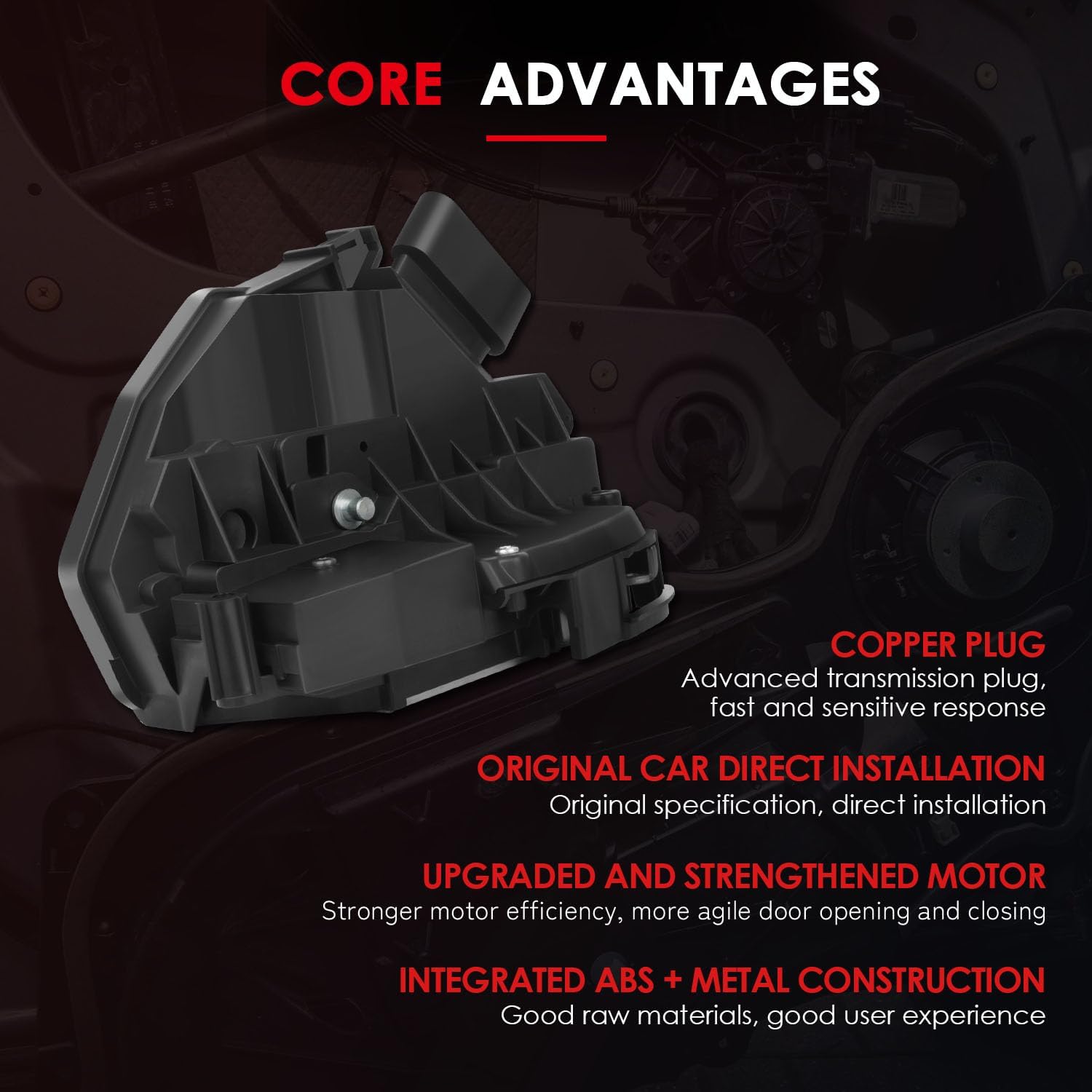 CCIYU 2-Pack Door Lock Actuator Set Front Right & Rear Right Side Compatible for Ford Focus 2012 13 14 15 16 2017 Power Door Lock Actuator Replaces BF6A-F21812-AG, BF6A-F26412-AD