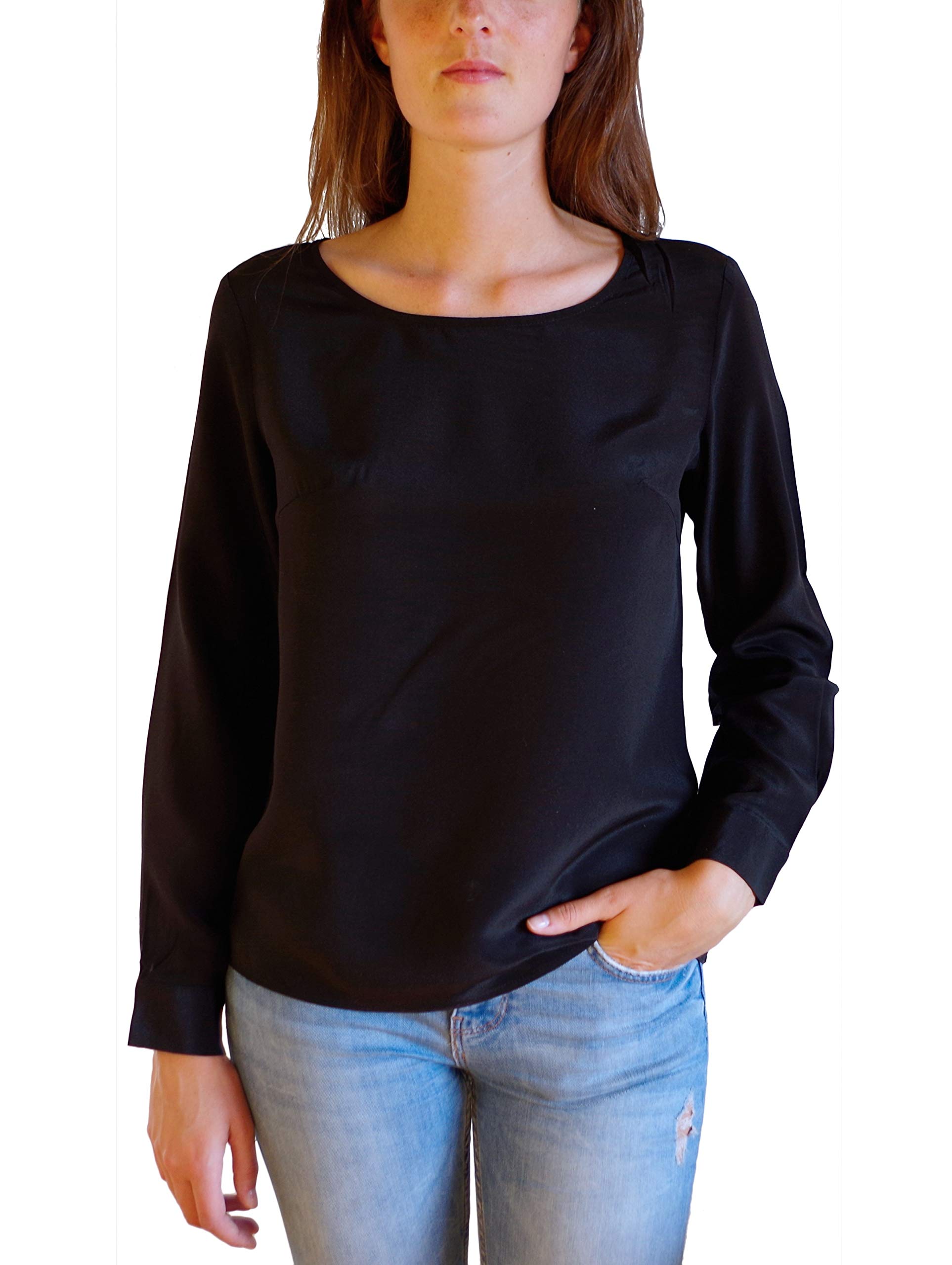 Posh Gear Damen Seidenbluse Rotondoseta Bluse aus 100% Seide