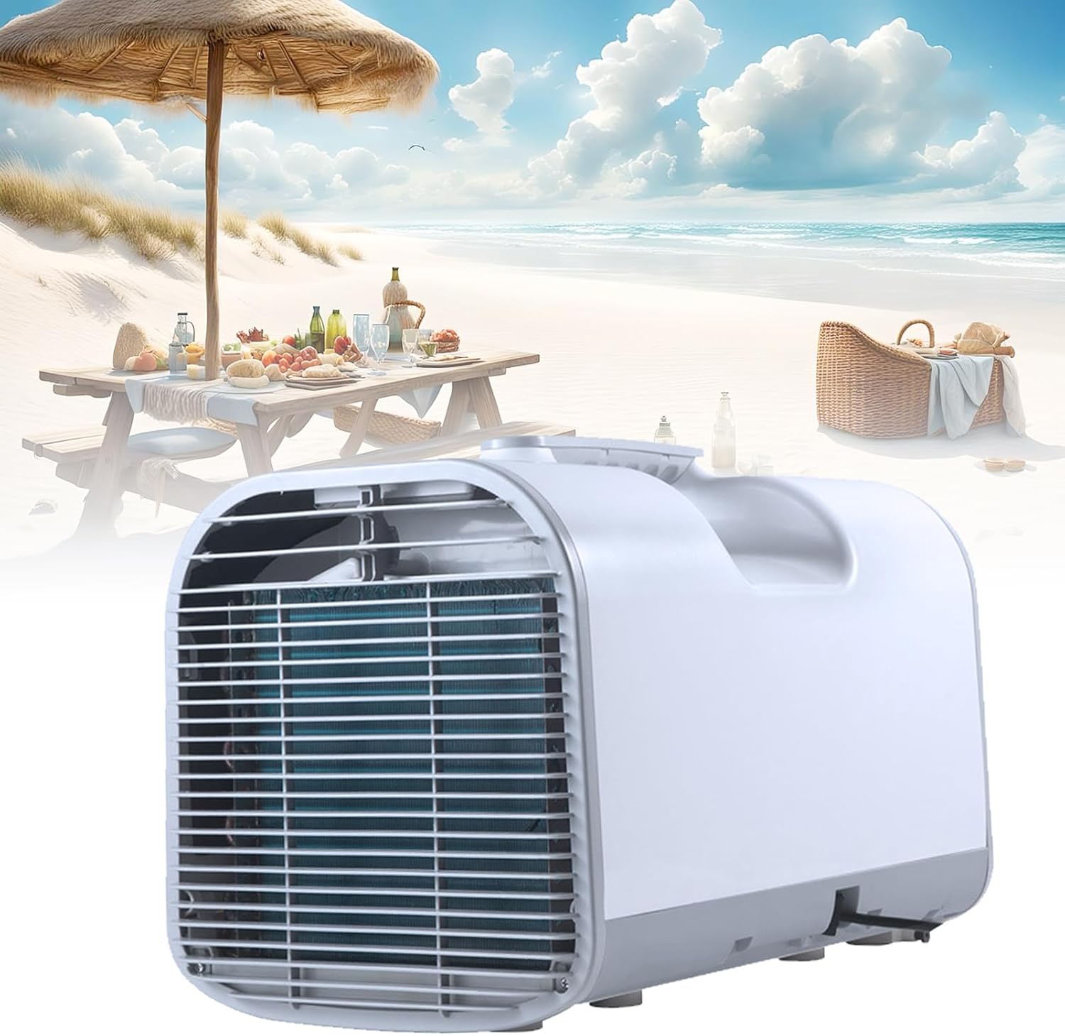 Portable Air Conditioners,4095btu Fast Cooling Outdoor Air Conditioner, 420w Low Power Consumption Three-Speed Fan Timing Functio For Camping Tent, Rv, Car, Truck