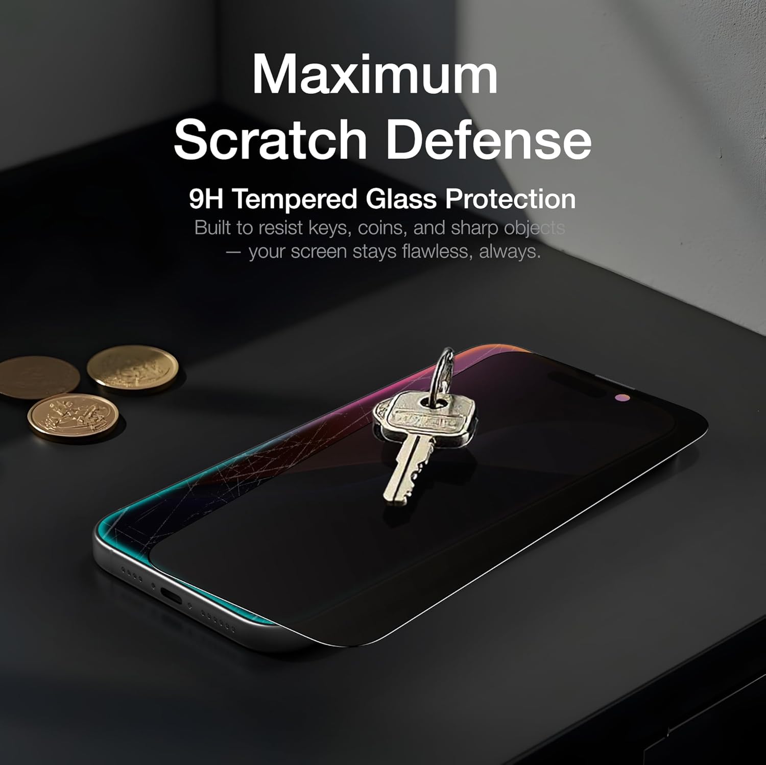 AMAZINGthing for iPhone 16 Pro [Titan - Privacy] Screen Protector, Anti Spy, 9H Tempered Glass, Built-in Dust Filter Full Coverage, Case‑Friendly, Oleophobic, Bubble‑Free Application, 2 Pack