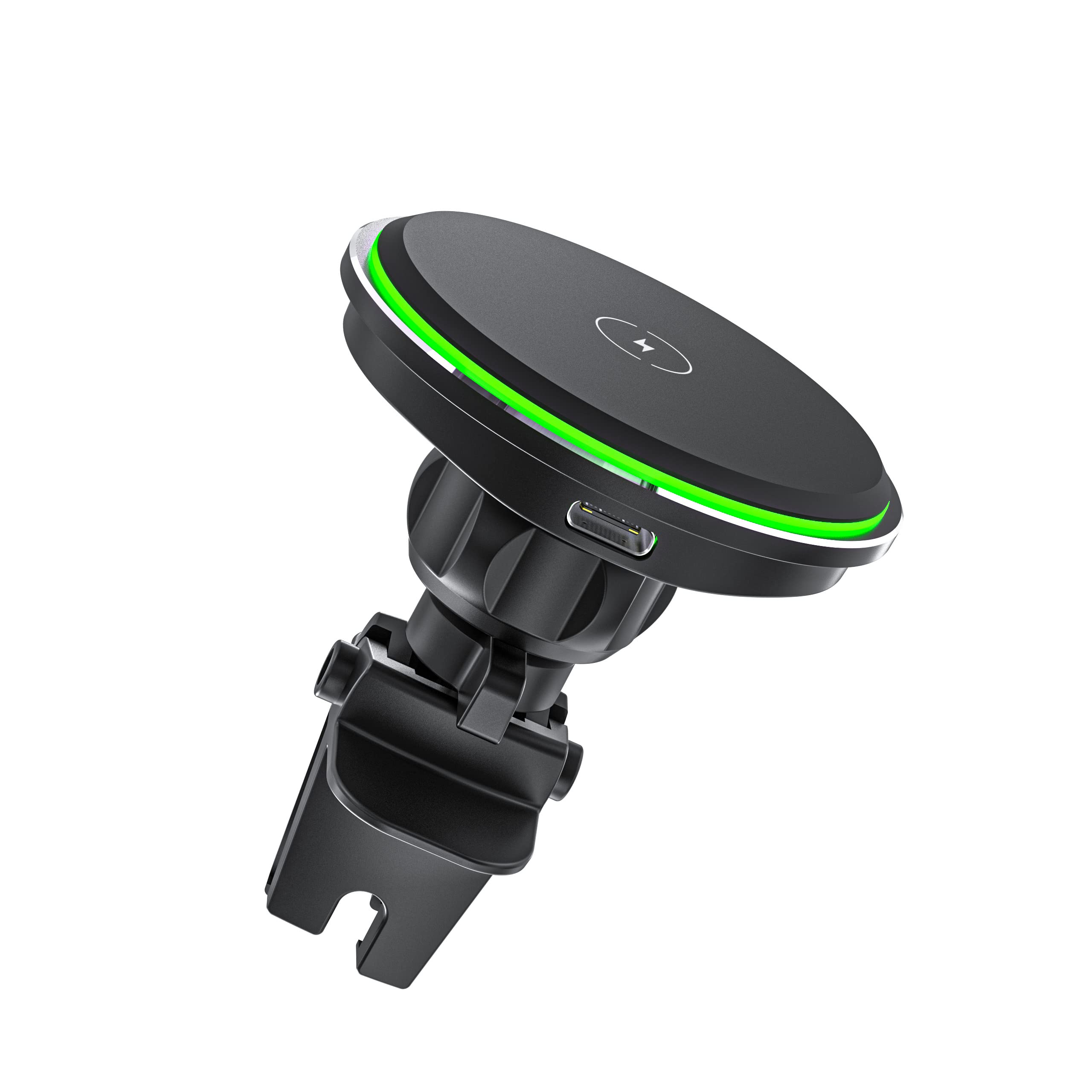 Tigratigro Caricabatterie Wireless Magnetico per Auto Qi 15W,Ricarica Veloce, Supporto Auto Mag-safe, Compatibile con Mag-Safe per iPhone 12/13/14/15 Serie