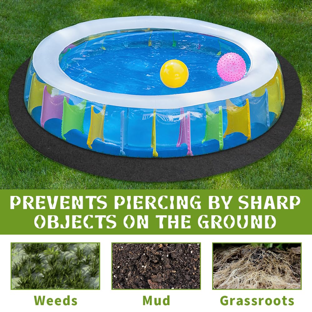 Poolmatten Schutzboden Rund, Matte Pool Bodenplane Faltbarer, Runde Poolmatte, Poolunterlage rutschfeste Unterlage für Aufstellpools, wasserdichte Pool Bodenplane, Pool Unterlage Outdoor