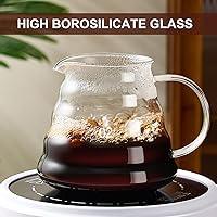 Vista 2 de Pour Over Coffee Maker Set 20 OZ, Borosilicate Glass Coffee Server with 50 pcs V60 Paper Filter, Pour Over Coffee Dripper Carafe for Home Cafe