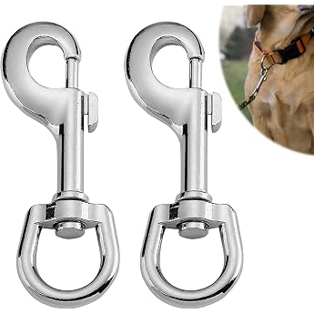 Sturdy Swivel Snap Hook Pack of 2 Stainless Steel Can Be Used as Key Ring and Carabiner Keyring or for Dog Leads