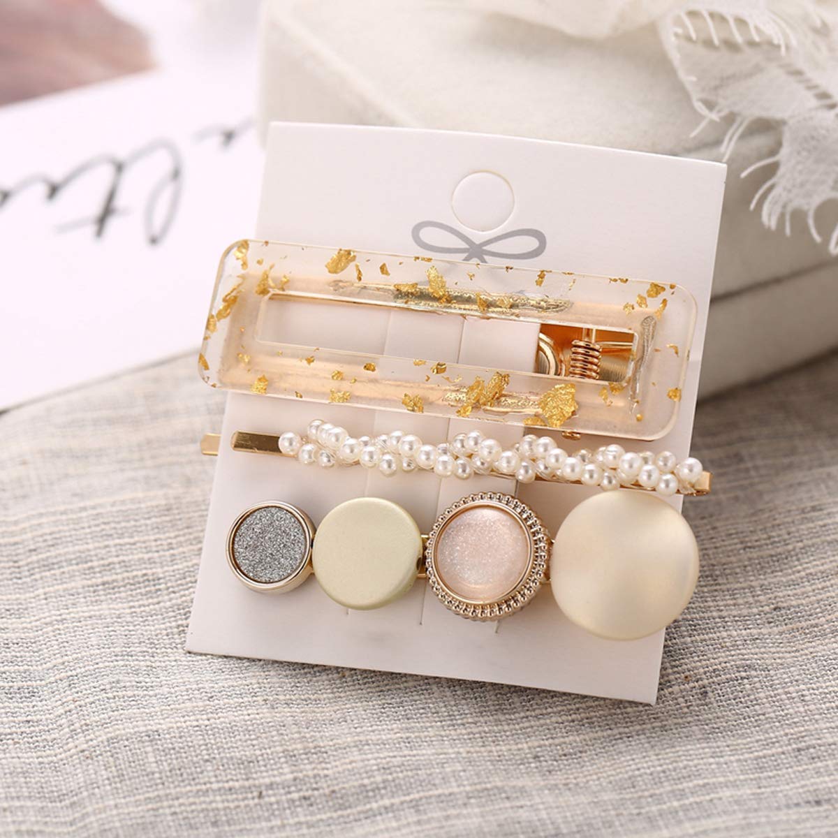 Jewels Galaxy Gracious Pearl Gold Plated Hairclip Jewellery for Women (Style 17) (CT-HP-6642) 2