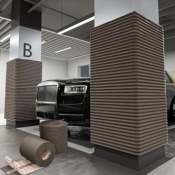 Garage Wall Protector for Car Doors, Strong Foam Wall Column Guard for Parking Garages,Wall Edge Bumpers Corner Guards Wall Protector Strip, Waterproof/Anti-Scratch/CollisionBrown,6.5ft/2m