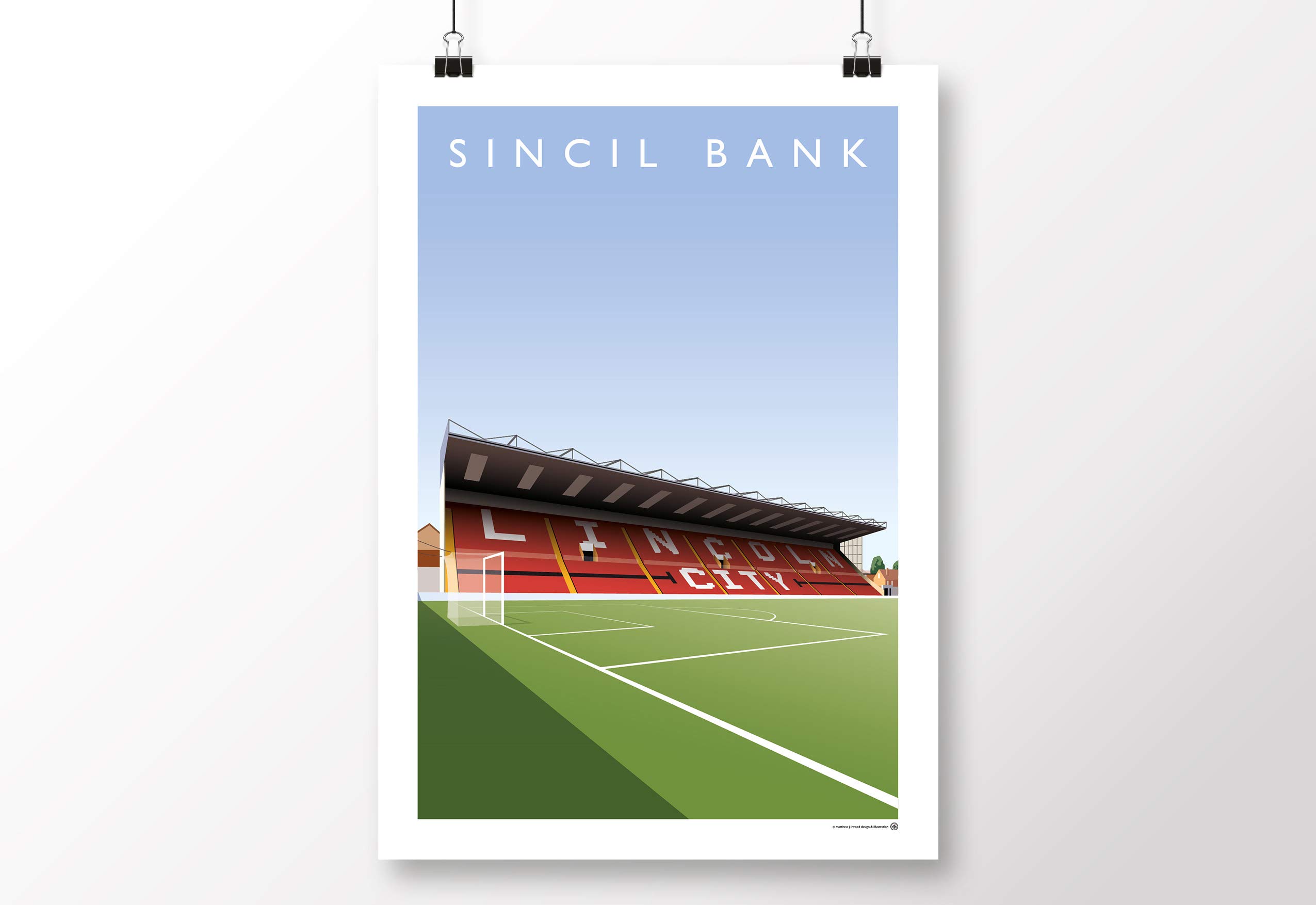 Affiche Sincil Bank A3 Lincoln City FC de qualité premium pour collectionneur