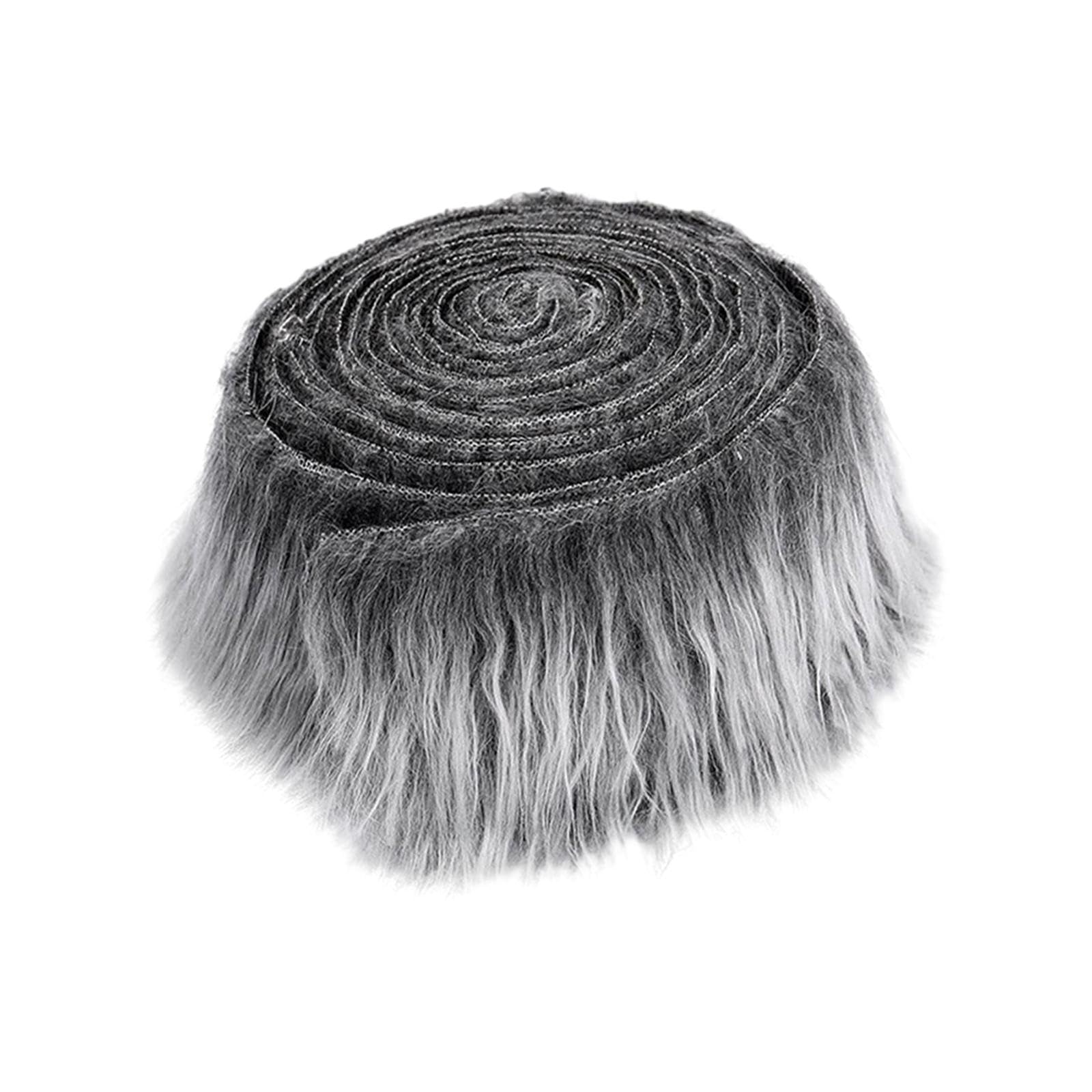Tissu imitation alpaga gris givre en coupon souple pour loisirs créatifs DIY