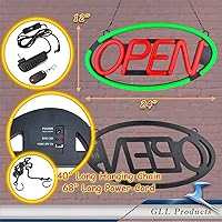Vista 5 de Letrero abierto para negocios Letreros abiertos LED brillantes para tiendas con control remoto Letreros animados intermitentes de neón abiertos