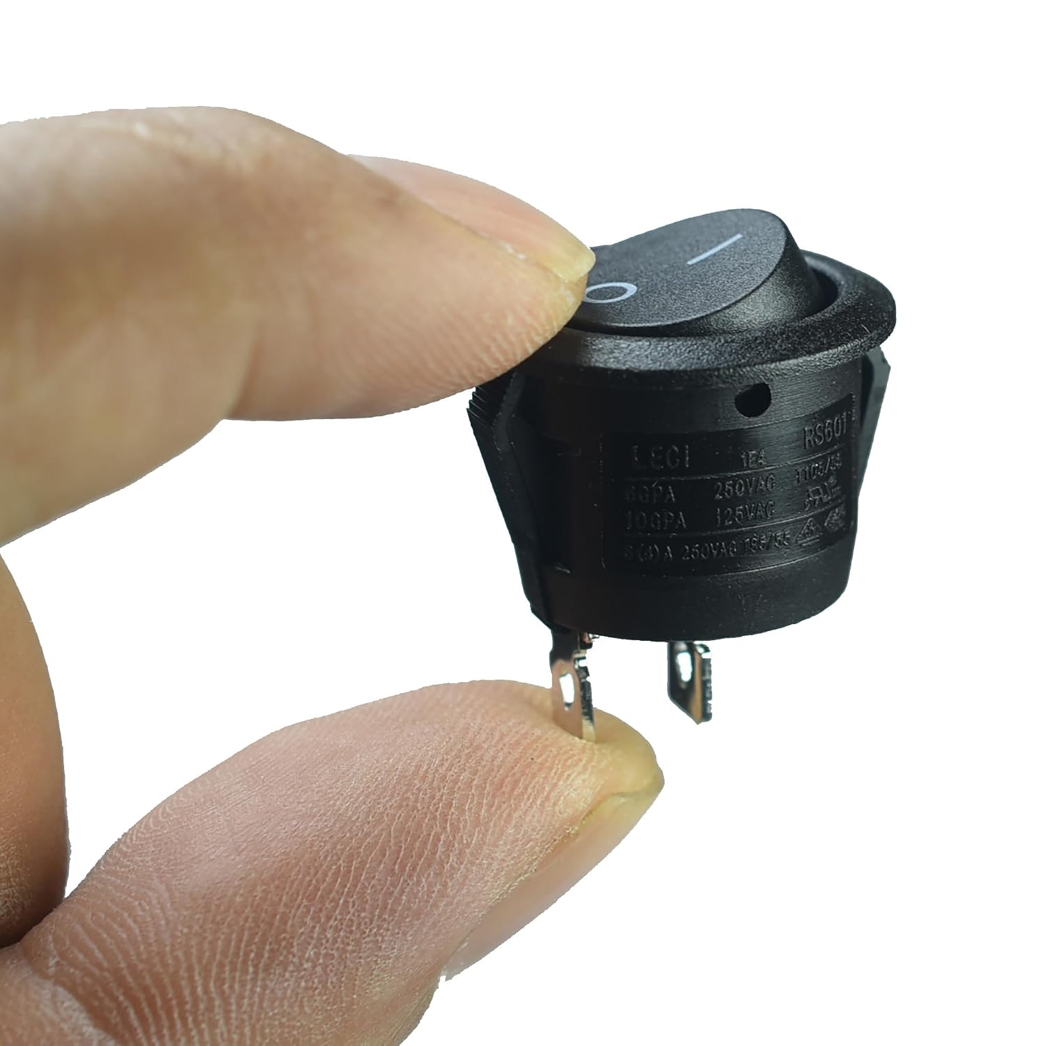 2 Pcs SPST Snap-in ON-Off 2 Pin Round Rocker Boat Switch Black | 6A/250VAC 10A/125VAC, For Car Auto Boat, Household Appliances