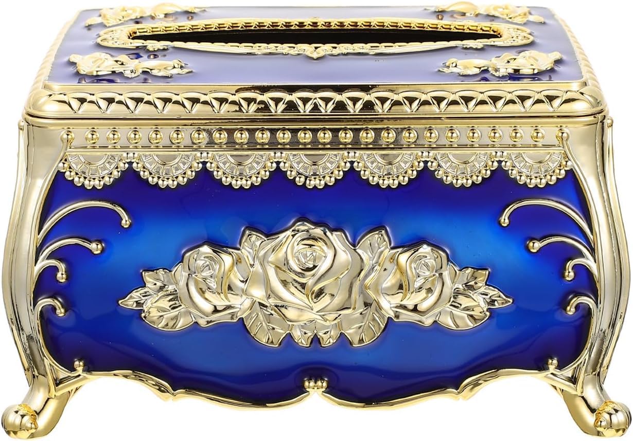 Elegant Zinc Alloy Tissue Box Cover - Stylish Desktop Tissue Dispenser for Home, Office, and Car