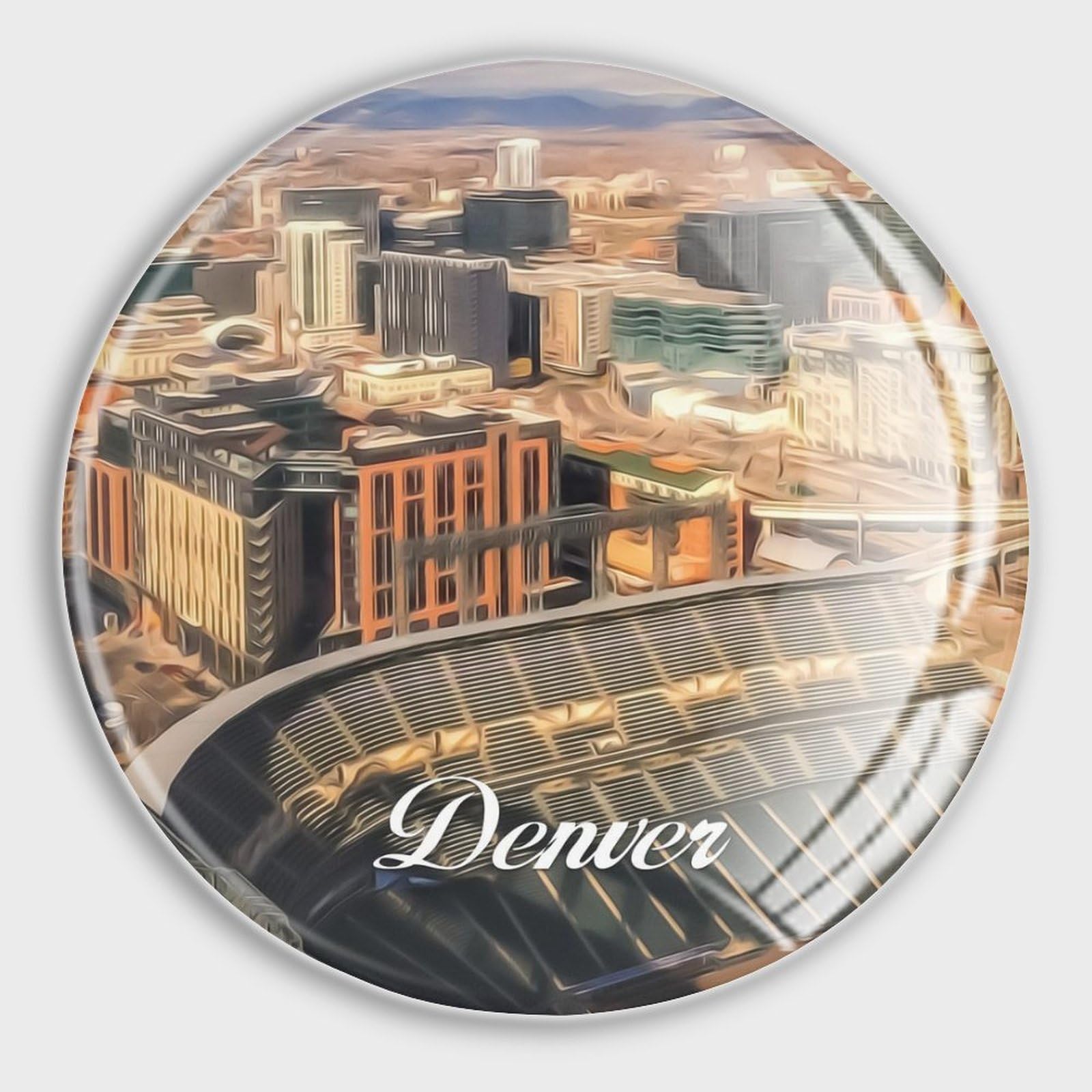 Aimants en verre pour tableau blanc et frigo Denver - Magnet décoratif parcs nationaux x4