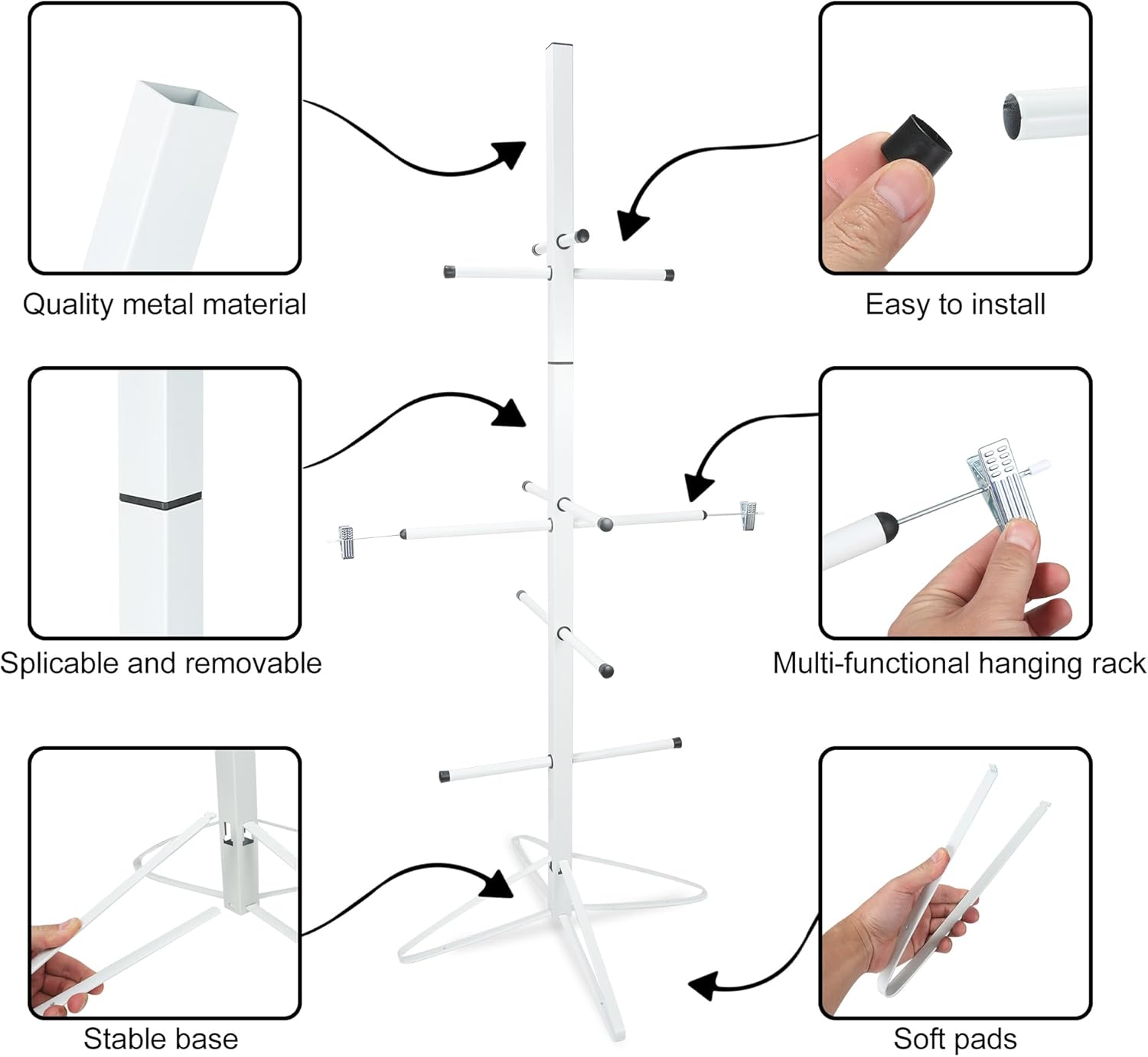 Hockey Gear Drying Rack for Drying and Storing Adult and Child Sports Metal Hockey Equipment Drying Rack-4 Additional Hanging Clips