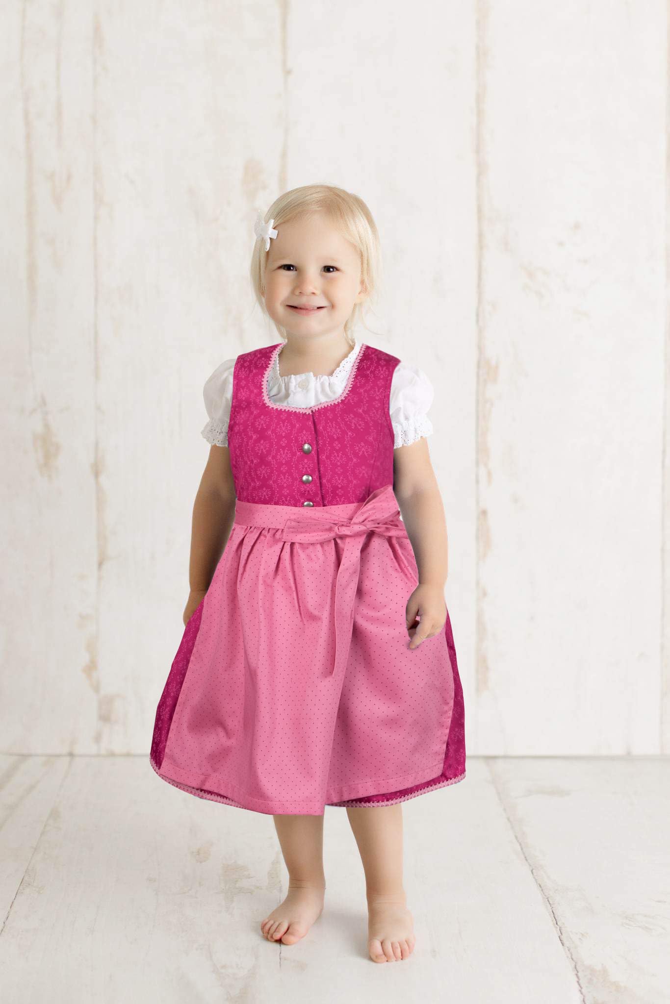 Ramona Lippert® Dziecięca dirndl Charlotta, różowa - 3-częściowa sukienka ludowa Dirndl dla dziewczynek