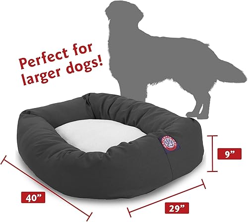 Miniatura 3 de Majestic Pet Cama para perros calmante de polialgodón Sherpa de 40 pulgadas, lavable, acogedora cama redonda suave para perros con columna vertebral