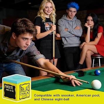 12 Pcs Green Snooker Pool Chalk, No-Slip Cue Chalk Set, Enhanced Grip Billiard Chalk for Professional and Home Use, Snooker Cue Chalk for Tournaments, Bars, Gym, Sports