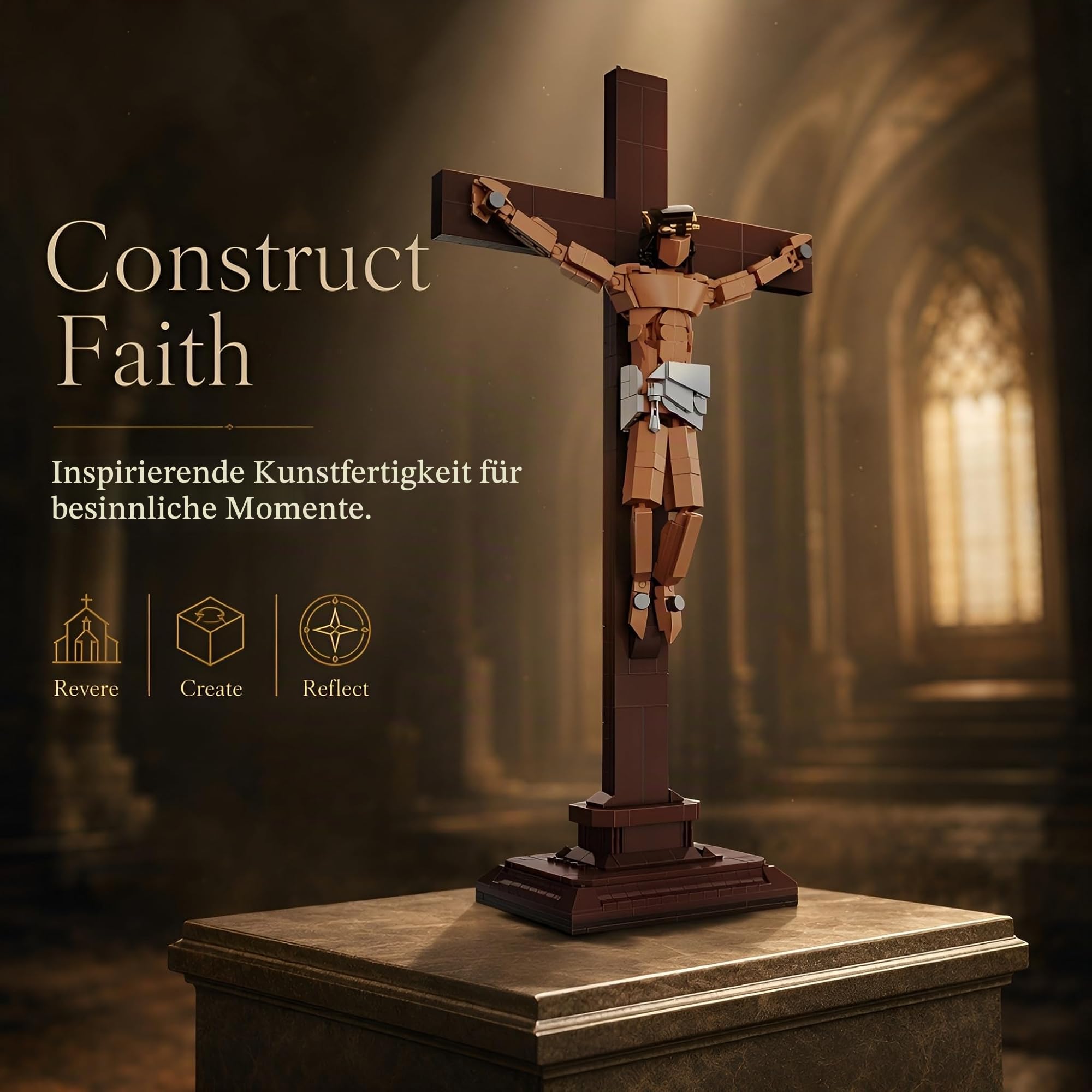 Jesus und Kreuz Bausteine, 588 Teile Jesus Figuren Klemmbausteine