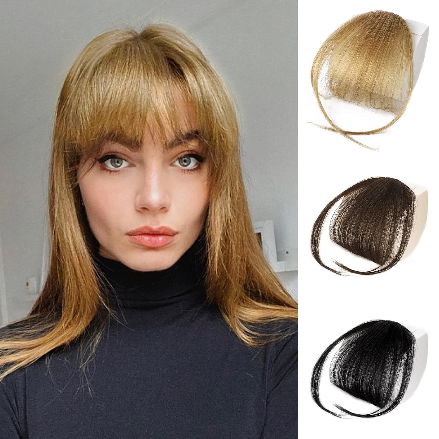 MORICA Clip in Bangs for Women 100 Human Hair Extensions