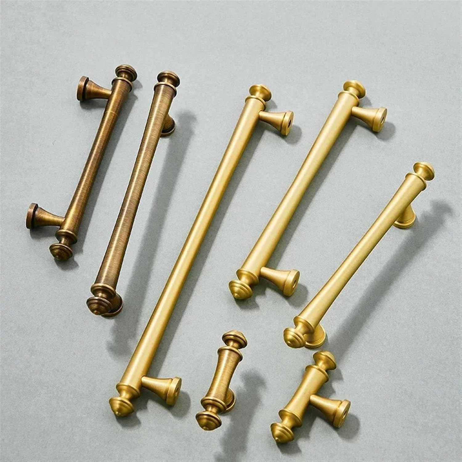 Solid Vintage Brass Cupboard Kitchen Pulls Wardrobe Furniture Knob Copper Drawer Cabinet Handles European Handles for Furniture 1Pcs (Color : Brass 96mm)