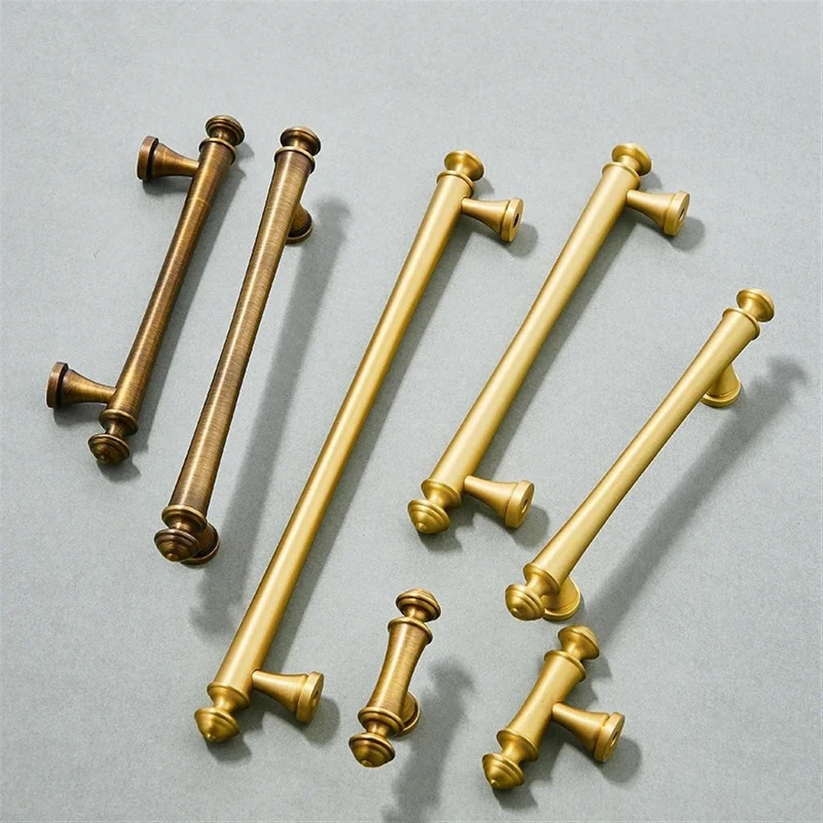 Acldoyyv Retro Brass 96Mm Solid Vintage Brass Cupboard Kitchen Pulls Wardrobe Furniture Knob Copper Drawer Cabinet Handles European Handles For Furniture 1Pcs (Color : )