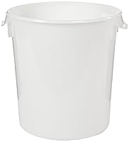 Vista 9 de Rubbermaid Productos comerciales Contenedor redondo de plástico para almacenamiento de alimentos con asa, 4 cuartos de galón, amarillo, rango