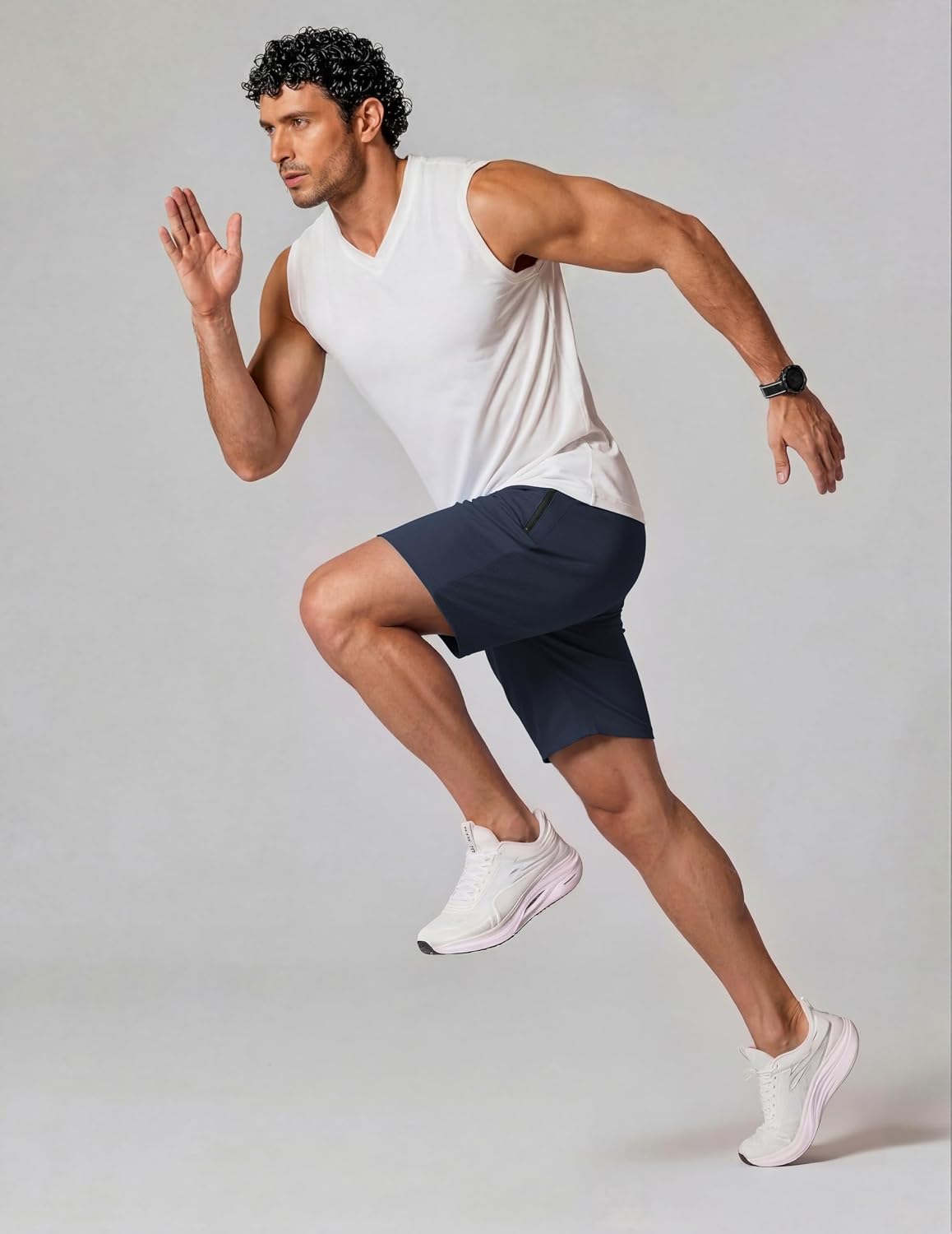 COOFANDY Men's Gym Workout Shorts Quick Dry Athletic Loose-Fit Lightweight Running Shorts with Zipper Pockets image 2