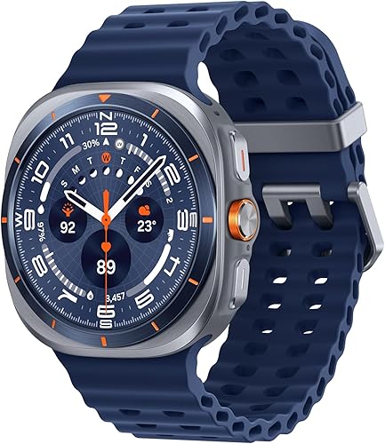 Samsung Galaxy Watch Ultra Smartwatch - 2025 Version, 47mm, Titanium Blue, LTE (CAD Version & Warranty) - Durable Titanium Cover, Cushion Design,