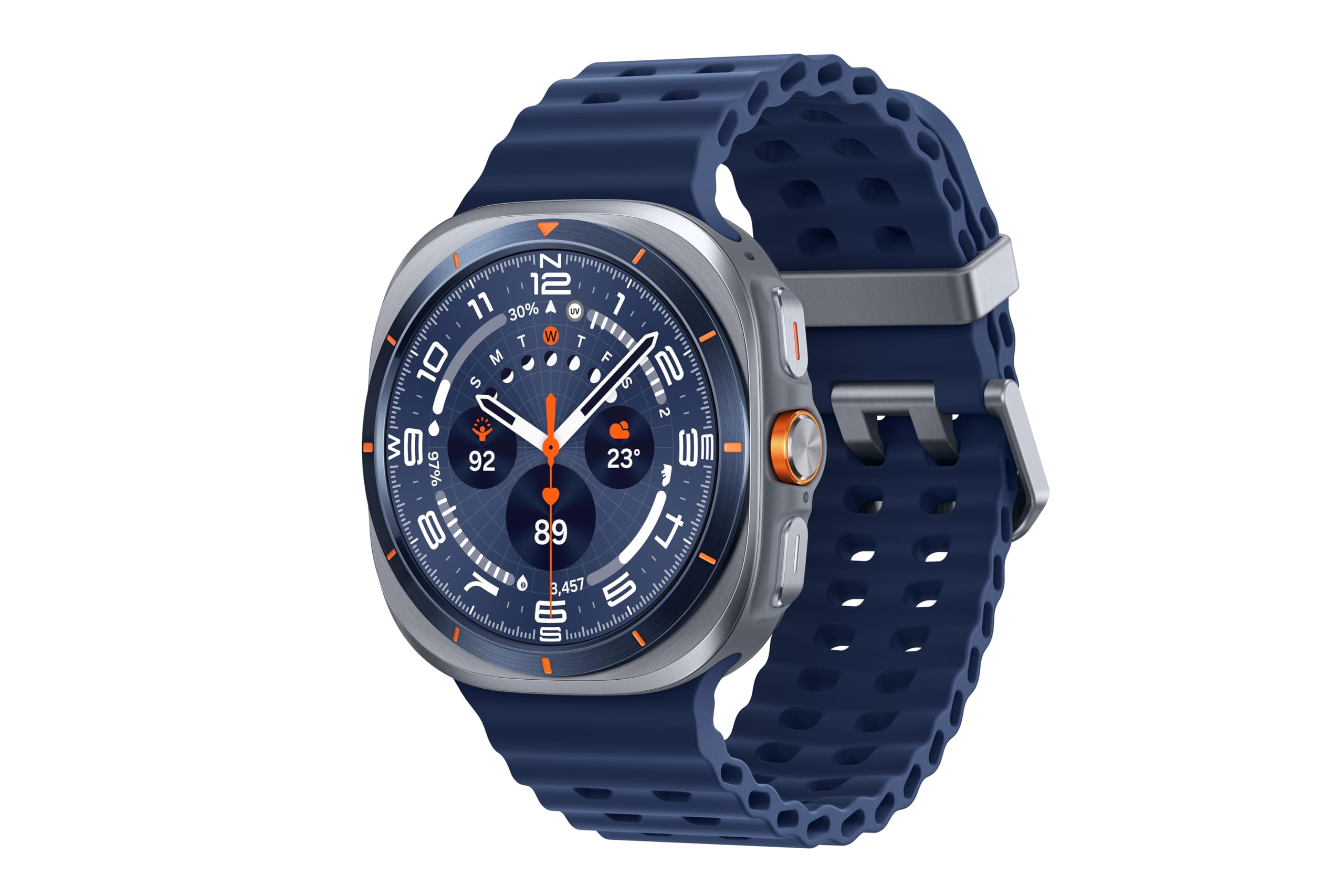 Samsung Galaxy Watch Ultra Smartwatch - 2025 Version, 47mm, Titanium Blue, LTE (CAD Version & Warranty) - Durable Titanium Casing, Cushion Design, Quick Button, AI-Powered Health Monitoring