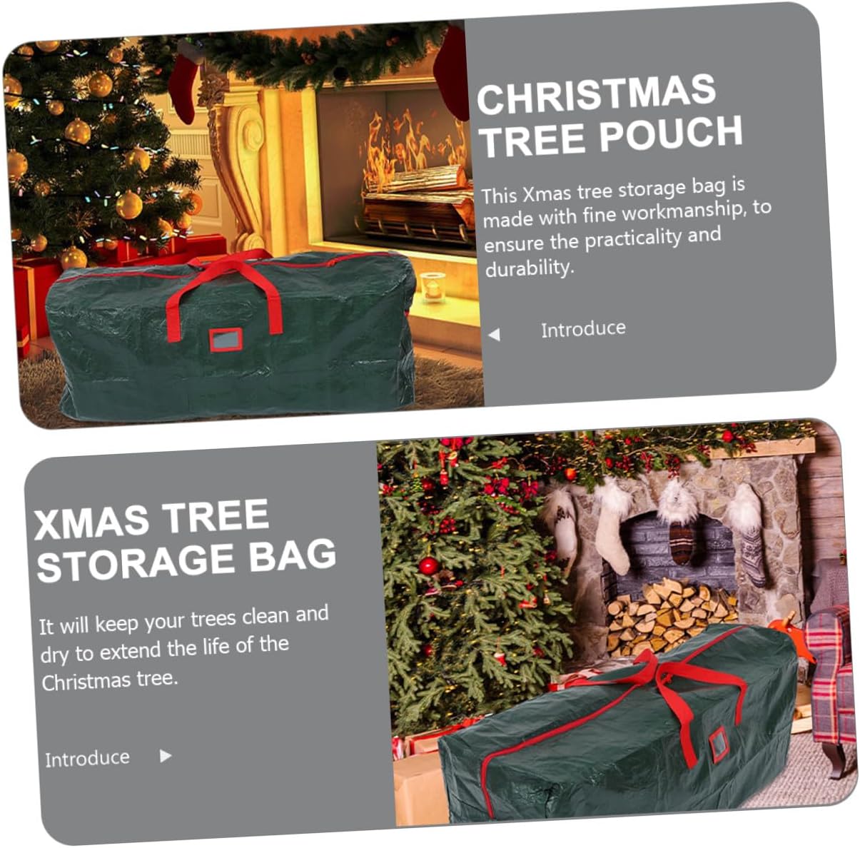 Uonlytech Christmas Tree Storage Bag 135x34x68cm Waterproof Green Zippered Carry Handle Household Holiday Tree Container for Storage and Party Use