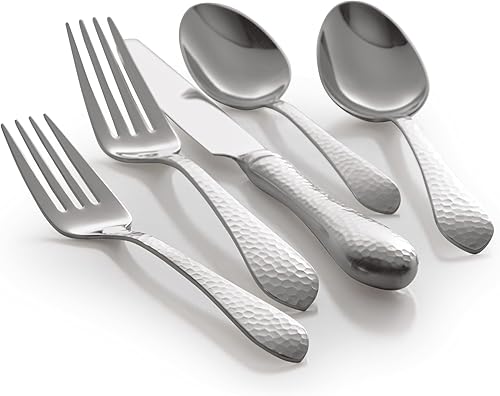 Miniatura 7 de Reed & Barton Hammered Antique - Juego de cubiertos de 5 piezas