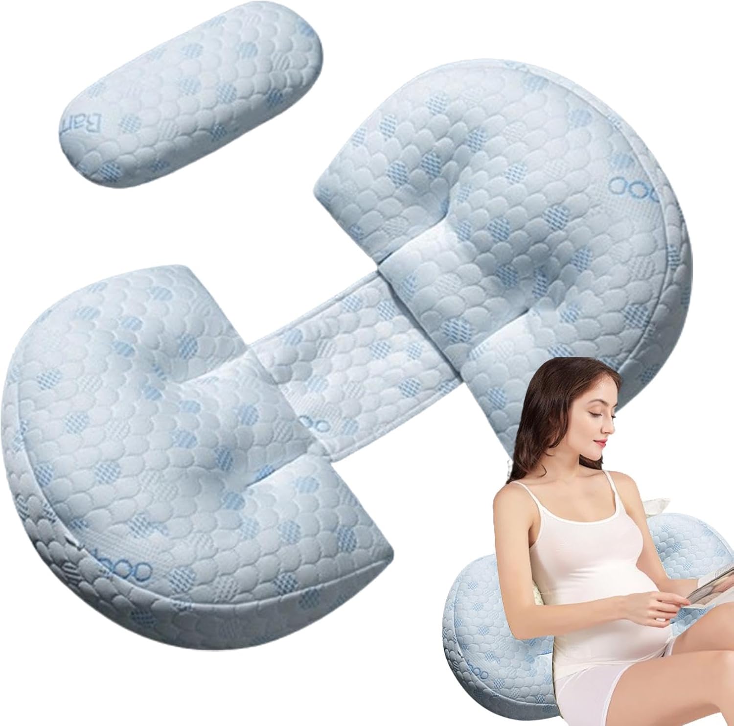 Side Sleeper Pregnancy Pillow, Foam Pregnancy Sleeping Pillow, Comfortably Pregnancy Support Pillow, Maternity Pillows with Sweat Absorption, Maternity Belly Support Pillow for Pregnant Women