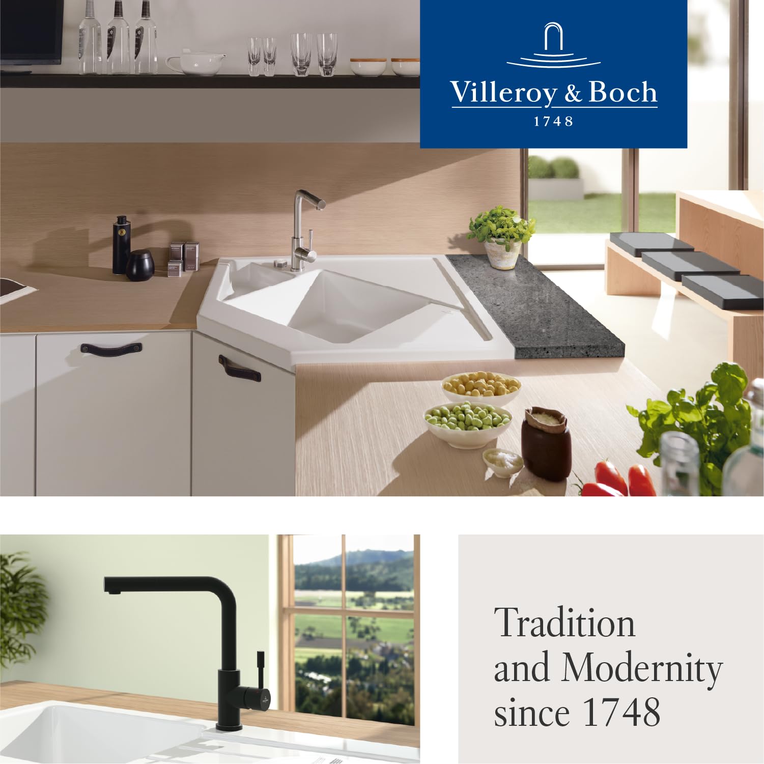 Villeroy & Boch Steel Shower Bateria Zlewozmywakowa, Srebrny, 27.5 x 4.5 x 30.5 cm