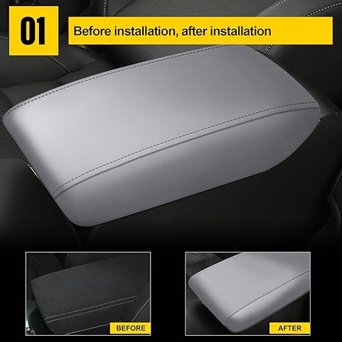 Vista 29 de AOMSAZTO Funda de consola central Honda Civic 2013 2012 para Honda Civic 2014, accesorios interiores para Honda Civic 2015, color beige